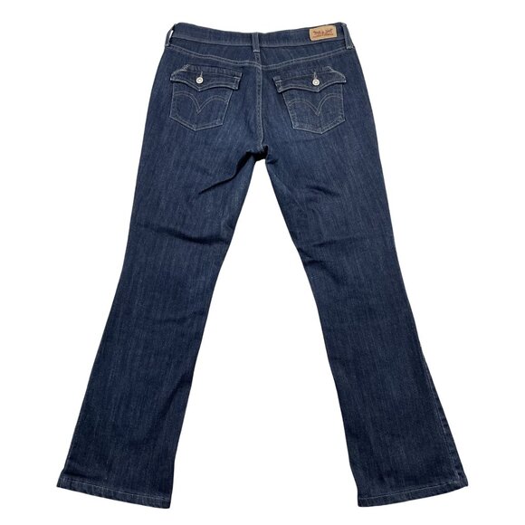 Levis 515 Bootcut Jeans Womens 30x27 Dark Wash Mid Rise - Picture 2 of 8
